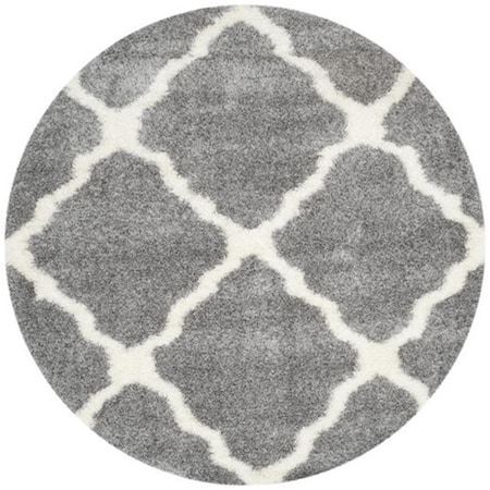 Safavieh Montreal Shag Power Loomed Round Rug- Grey - Ivory- 6 ft. 7 in. x 6 ft. 7 in. SGM866D-7R